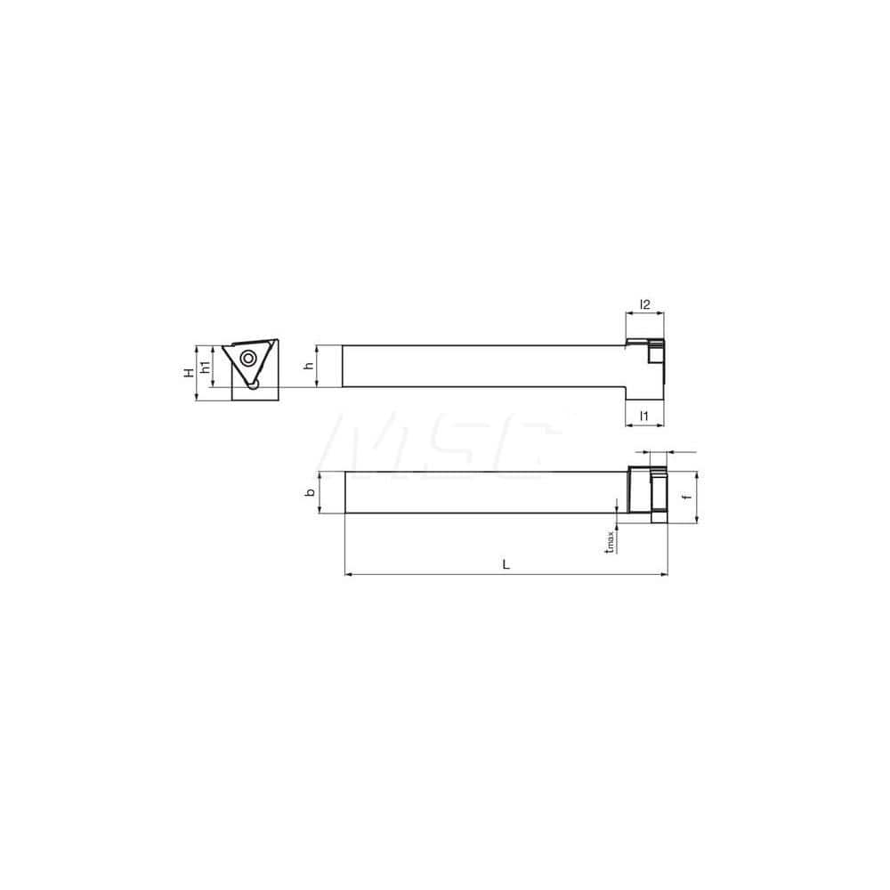 Guhring GH305.0500.600.90.08.L External Left Hand Face Grooving 90 Deg Offset Non Coolant Holder 1/2″ Square Shank