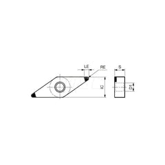 Turning Insert:  2QP-VNGA332 BXA10,  Polycrystalline Cubic Boron Nitride TiAlN & TiCN Finish,  Neutral,  3/8″ Inscribed Circle,  0.0310″ Corner Radius,  35.0 &deg N/A Diamond,  Series  VNGA