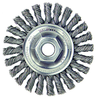 4" Diameter - M10 x 1.25 Arbor Hole - Knot Cable Twist Steel Wire Straight Wheel - Benchmark Tooling
