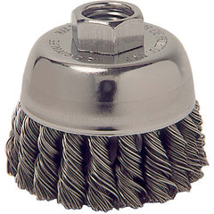 2-3/4″ Single Row Knot Wire Cup Brush, .020″ Steel Fill, M14 × 2.0 Nut - Benchmark Tooling