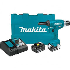 Makita - Cordless Riveters Fastener Type: Cordless Electric Riveter Closed End Rivet Capacity: All up to 3/16 - Benchmark Tooling