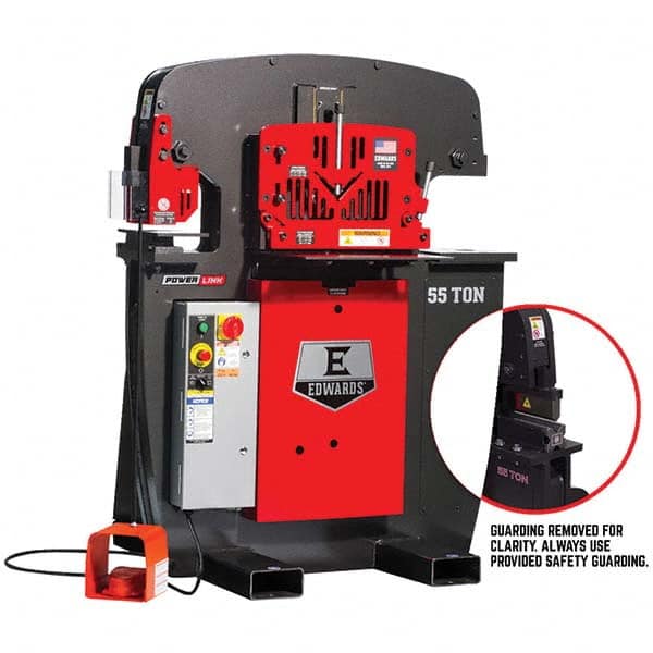 Edwards Manufacturing - Ironworkers Throat Depth (Inch): 7-1/2 Punching Pressure (Ton): 55 - Benchmark Tooling