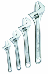 4 Piece Chrome Adjustable Wrench Set - Benchmark Tooling