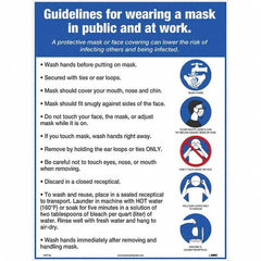 NMC - "COVID 19 - Guidelines for Wearing a Mask in Public and at Work", 18" Wide x 24" High, Paper Safety Sign - Benchmark Tooling