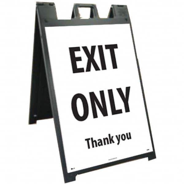 NMC - "EXIT HERE", 25" Wide x 45" High, Plastic Safety Sign - Benchmark Tooling