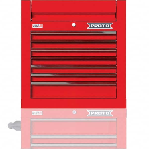 7 Drawer Top Tool Chest 27-1/8″ Wide x 22-3/8″ Deep x 27-21/32″ High, 875 Lb Capacity, Alloy Steel, Gloss Red