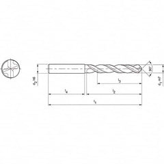 Mapal - 11.5mm 90° Solid Carbide Jobber Drill - Benchmark Tooling