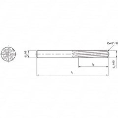 Mapal - Spiral Router Bits Cutting Diameter (mm): 4.00 Number of Flutes: 8 - Benchmark Tooling