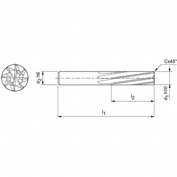 Mapal - Spiral Router Bits Cutting Diameter (mm): 10.00 Number of Flutes: 8 - Benchmark Tooling