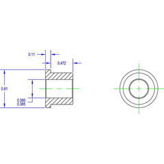 Idler Shaft Shoulder Adapters; Minimum Bore Diameter: .385 in; Maximum Bore Diameter: .395 in; Overall Width: 1; Shoulder Diameter: .81 in; Material: Steel; Insert Material: Steel