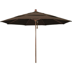 Patio Umbrellas; Diameter (Feet): 1; Height (Feet): 8.917; Fabric Color: Mocha; Base Included: No; Canopy Fabric: Pacifica; Fade Resistant: Yes; Additional Information: Pulley Lift; Frame Material: Aluminum