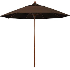 Patio Umbrellas; Diameter (Feet): 9; Height (Feet): 8.583; Fabric Color: Mocha; Base Included: No; Canopy Fabric: Pacifica; Fade Resistant: Yes; Additional Information: Push Lift; Frame Material: Aluminum