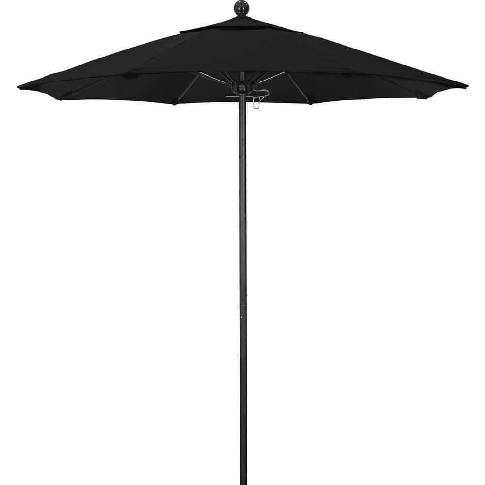 Patio Umbrellas; Diameter (Feet): 7.5; Height (Feet): 8.000; Fabric Color: Black; Base Included: No; Canopy Fabric: Pacifica; Fade Resistant: Yes; Additional Information: Push Lift; Frame Material: Aluminum