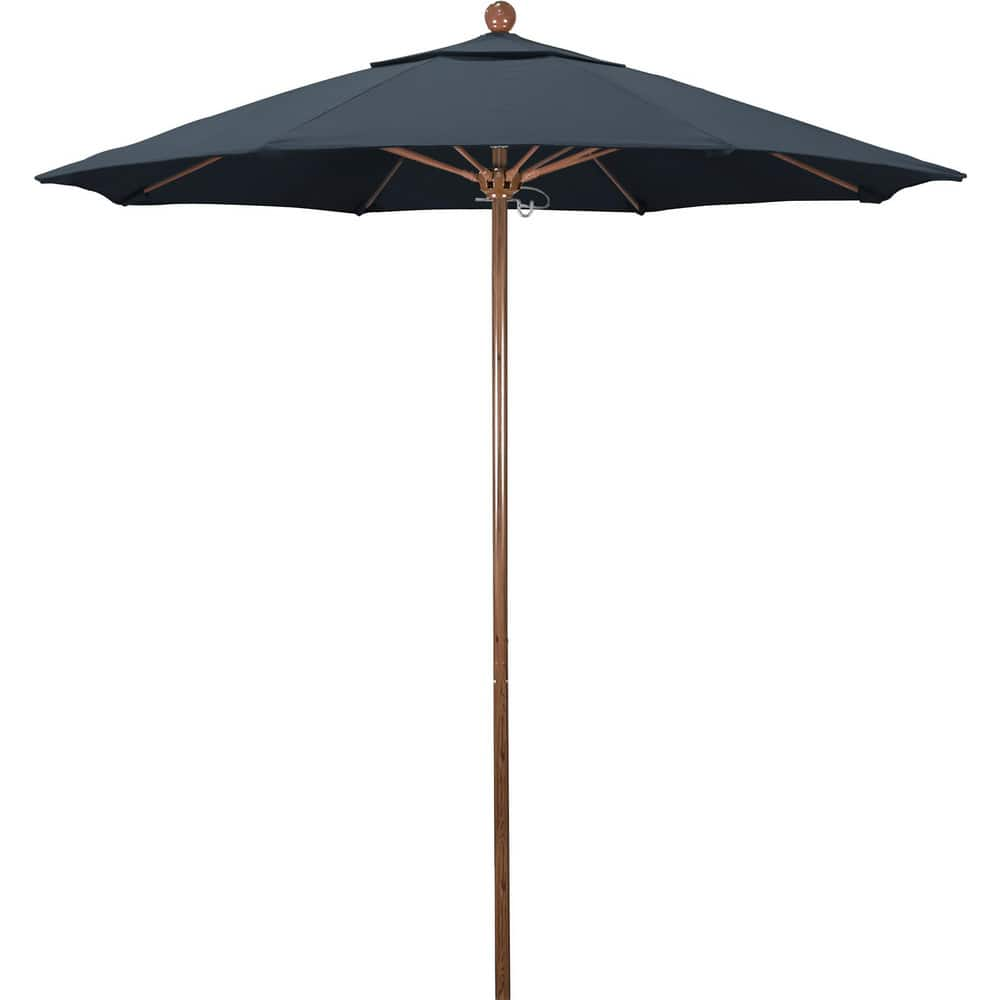 Patio Umbrellas; Diameter (Feet): 7.5; Height (Feet): 8.000; Fabric Color: Sapphire Blue; Base Included: No; Canopy Fabric: Pacifica; Fade Resistant: Yes; Additional Information: Push Lift; Frame Material: Aluminum