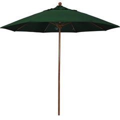 Patio Umbrellas; Diameter (Feet): 9; Height (Feet): 8.583; Fabric Color: Hunter Green; Base Included: No; Canopy Fabric: Pacifica; Fade Resistant: Yes; Additional Information: Push Lift; Frame Material: Aluminum