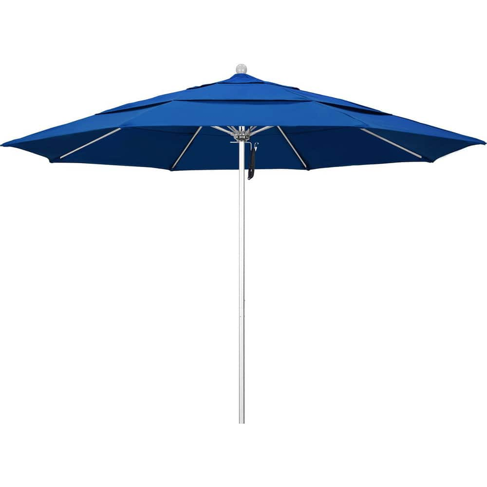 Patio Umbrellas; Diameter (Feet): 11; Height (Feet): 8.917; Fabric Color: Pacific Blue; Base Included: No; Canopy Fabric: Pacifica; Fade Resistant: Yes; Additional Information: Pulley Lift; Frame Material: Aluminum