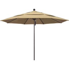 Patio Umbrellas; Diameter (Feet): 11; Height (Feet): 8.917; Fabric Color: Beige; Base Included: No; Canopy Fabric: Pacifica; Fade Resistant: Yes; Additional Information: Pulley Lift; Frame Material: Aluminum