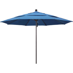 Patio Umbrellas; Diameter (Feet): 11; Height (Feet): 8.917; Fabric Color: Capri; Base Included: No; Canopy Fabric: Pacifica; Fade Resistant: Yes; Additional Information: Pulley Lift; Frame Material: Aluminum