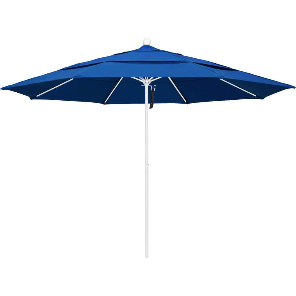 Patio Umbrellas; Diameter (Feet): 11; Height (Feet): 8.917; Fabric Color: Pacific Blue; Base Included: No; Canopy Fabric: Pacifica; Fade Resistant: Yes; Additional Information: Pulley Lift; Frame Material: Aluminum