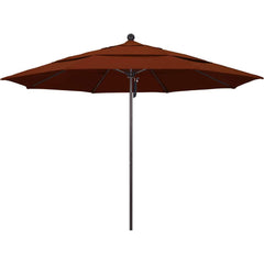 Patio Umbrellas; Diameter (Feet): 11; Height (Feet): 8.917; Fabric Color: Brick; Base Included: No; Canopy Fabric: Pacifica; Fade Resistant: Yes; Additional Information: Pulley Lift; Frame Material: Aluminum