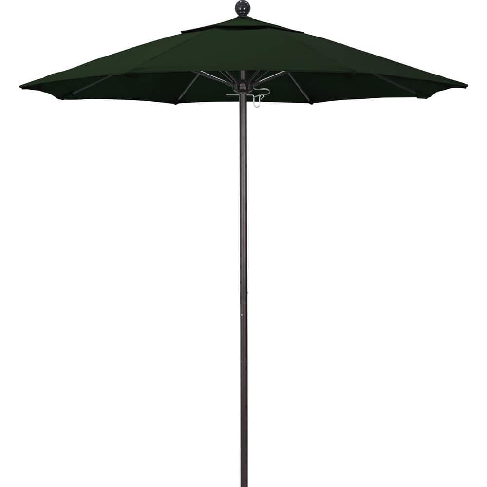 Patio Umbrellas; Diameter (Feet): 7.5; Height (Feet): 8.000; Fabric Color: Hunter Green; Base Included: No; Canopy Fabric: Pacifica; Fade Resistant: Yes; Additional Information: Push Lift; Frame Material: Aluminum