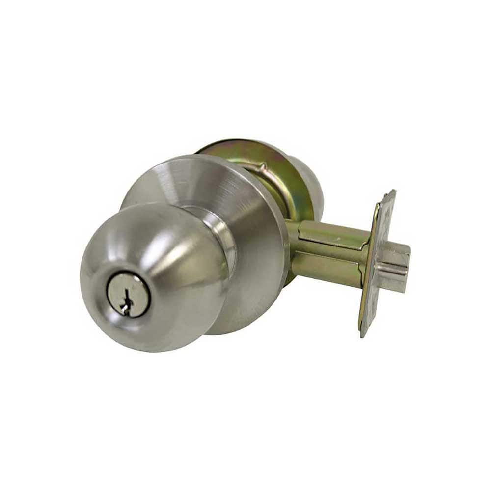 Knob Locksets; Type: Classroom; Conventional; Key Type: Keyed Different; Material: Steel - coated with zinc dichromate; Finish/Coating: Satin Stainless Steel; Compatible Door Thickness: 1 3/8 - 1 3/4; Material: Steel - coated with zinc dichromate; Backset