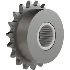 Chain Idler Sprockets; Bore Diameter: 0.5000; Hub Diameter: 1.2190; Pitch: 0.25 in; Compatible Shaft Diameter: 0.5 in; Number Of Strands: 1; Bearing Type: Needle; Material: Steel; Number of Teeth: 19; Minimum Order Quantity: Steel; Shaft Diameter (Inch):