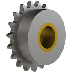 Chain Idler Sprockets; Bore Diameter: 1.0000; Hub Diameter: 1.5000; Pitch: 0.5 in; Compatible Shaft Diameter: 1 in; Number Of Strands: 1; Bearing Type: Plain; Material: Steel; Number of Teeth: 19; Minimum Order Quantity: Steel; Shaft Diameter (Inch): 1 in