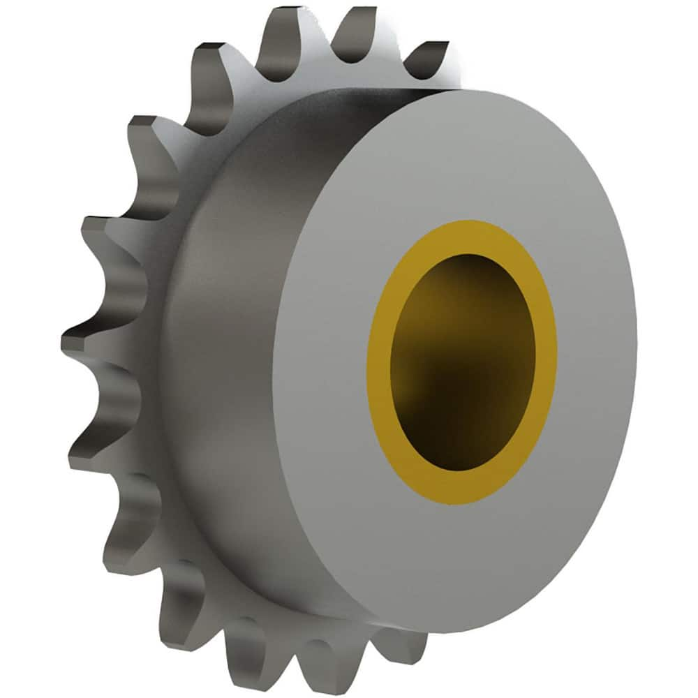 Chain Idler Sprockets; Bore Diameter: 0.5000; Hub Diameter: 1.8440; Pitch: 0.375 in; Compatible Shaft Diameter: 0.5 in; Number Of Strands: 1; Bearing Type: Plain; Material: Steel; Number of Teeth: 13; Minimum Order Quantity: Steel; Shaft Diameter (Inch):