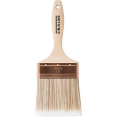 Paint Brush: Nylon Polyester & Synthetic, Synthetic Bristle 6-1/4″ Beavertail, Wood Handle, for Latex Flat & Water