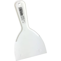 Putty Knife: Plastic, 4″ Wide Flexible, Plastic Handle