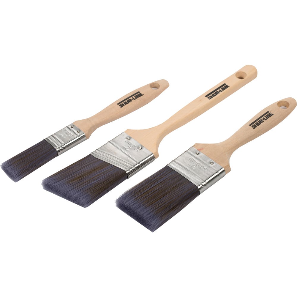 Paint Brush: Polyester, Synthetic Bristle Wood Handle, for Latex Flat & Water