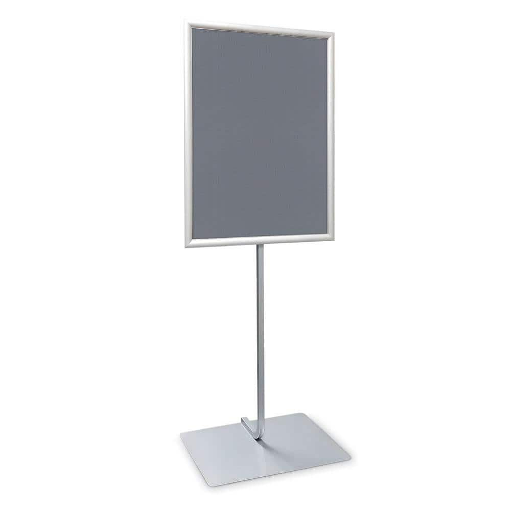 Sign Holders & Frames; Product Type: Sign Frame; Material: Aluminum; Color: Silver; Indoor/Outdoor: Indoor; Mount Type: Free Standing; Sign Holder Height (Decimal Inch): 53.5; Sign Holder Width (Inch): 18; Signs Held: 1; Sign Holder Width: 18; Sign Holder