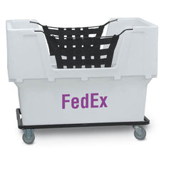 Polyethylene Basket Truck: 18 lb Capacity, 37″ Deep, 48″ Long (2) Rigid & (2) Swivel Wheels, 4″ Wheels, Rubber Casters