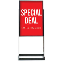 Sign Holders & Frames; Product Type: Sign Frame; Material: Aluminum; Color: Black; Indoor/Outdoor: Indoor; Mount Type: Free Standing; Sign Holder Height (Decimal Inch): 53.5; Sign Holder Width (Inch): 24; Signs Held: 1; Sign Holder Width: 24; Sign Holder