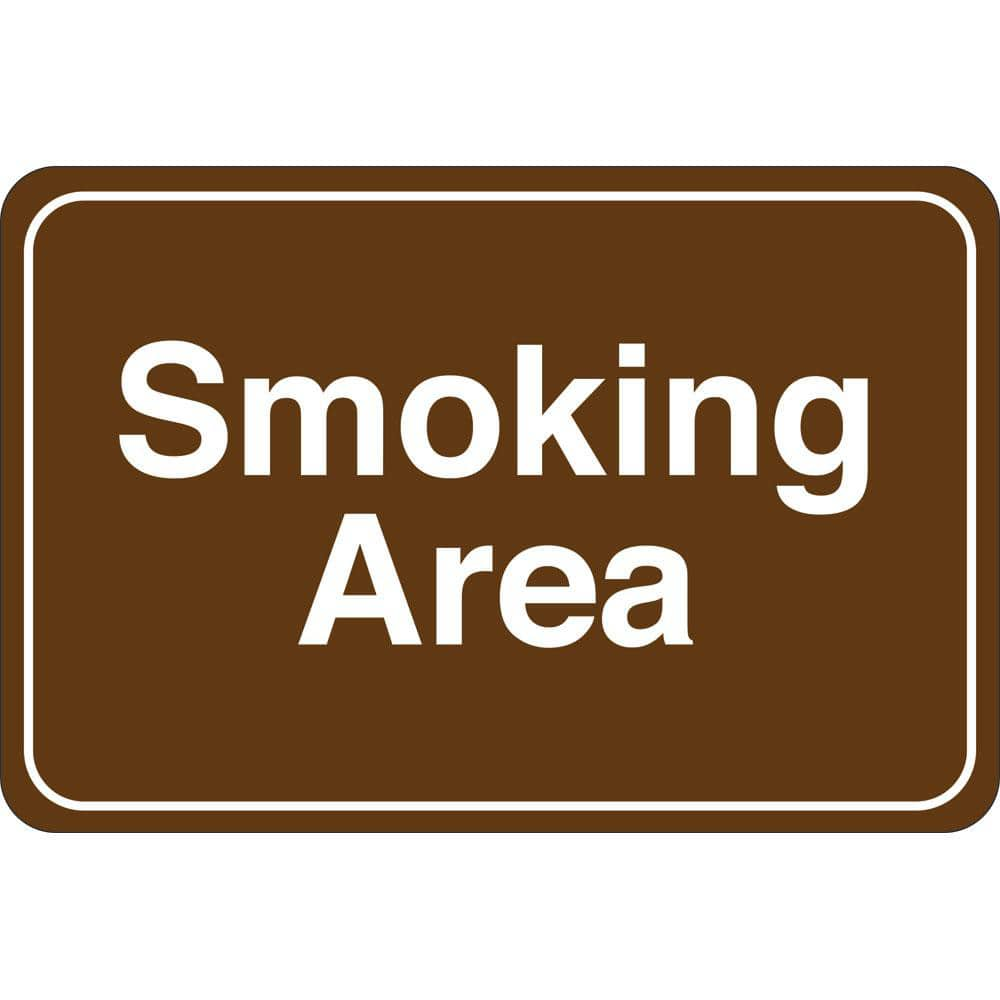 Facility Sign: Rectangle, ″Smoking Area″ Acrylic, Double Sided Tape, 6″ High