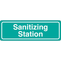 Facility Sign: Rectangle, ″Sanitizing Station″ Acrylic, Double Sided Tape, 3″ High