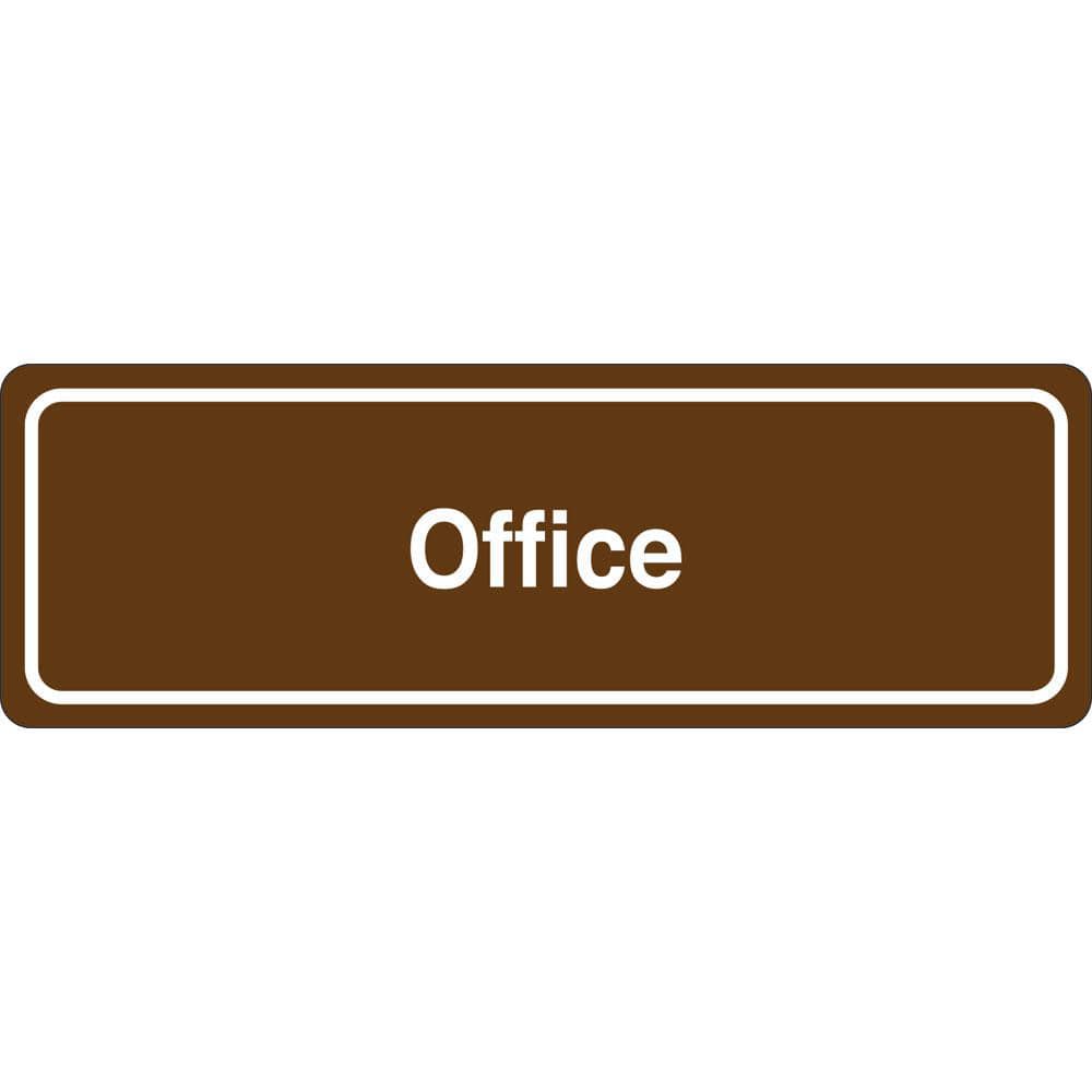 Facility Sign: Rectangle, ″Office″ Acrylic, Double Sided Tape, 3″ High