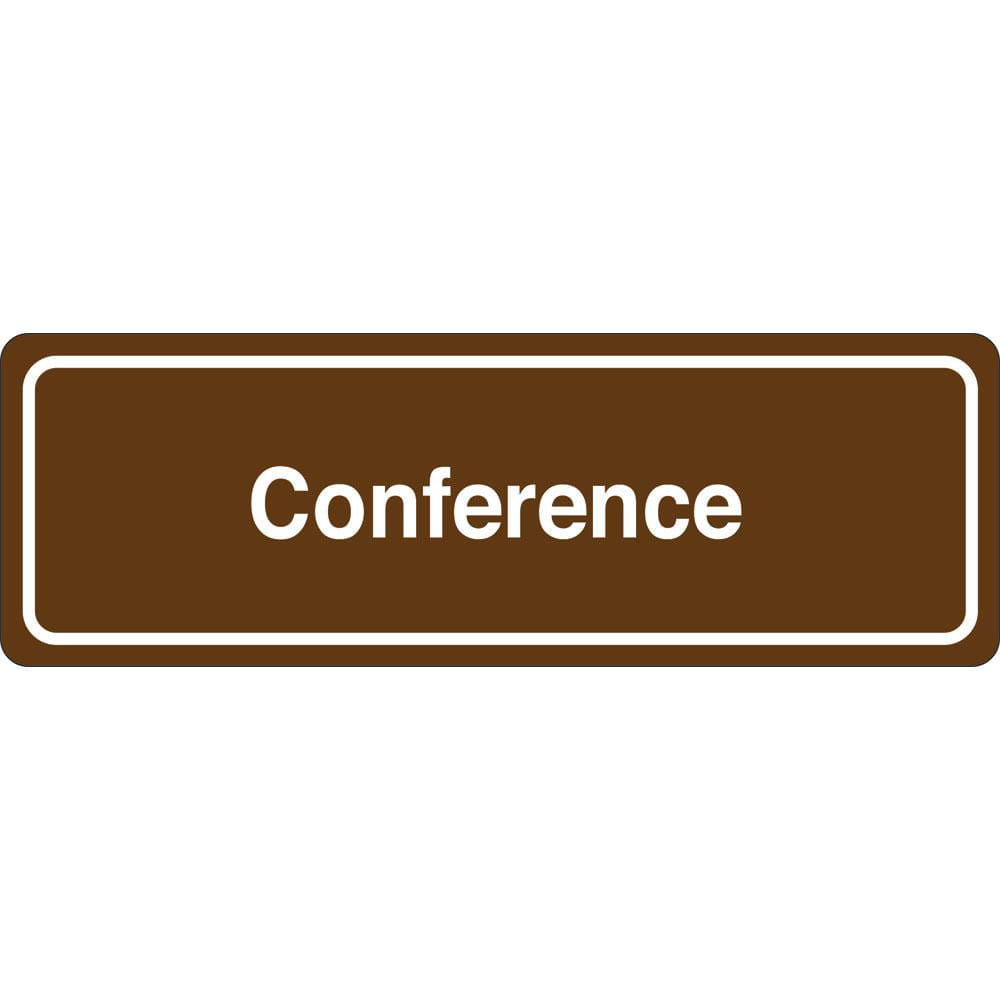 Facility Sign: Rectangle, ″Conference″ Acrylic, Double Sided Tape, 3″ High