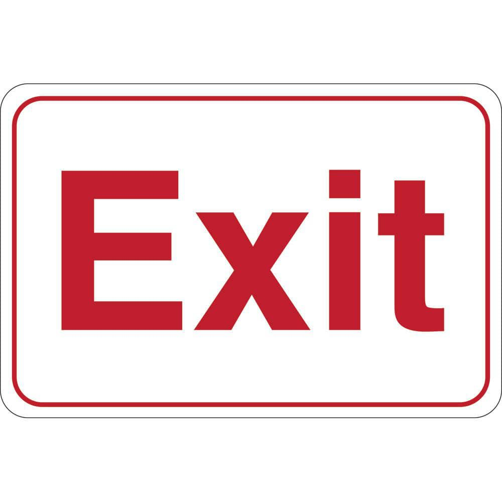 Facility Sign: Rectangle, ″Exit″ Acrylic, Double Sided Tape, 6″ High