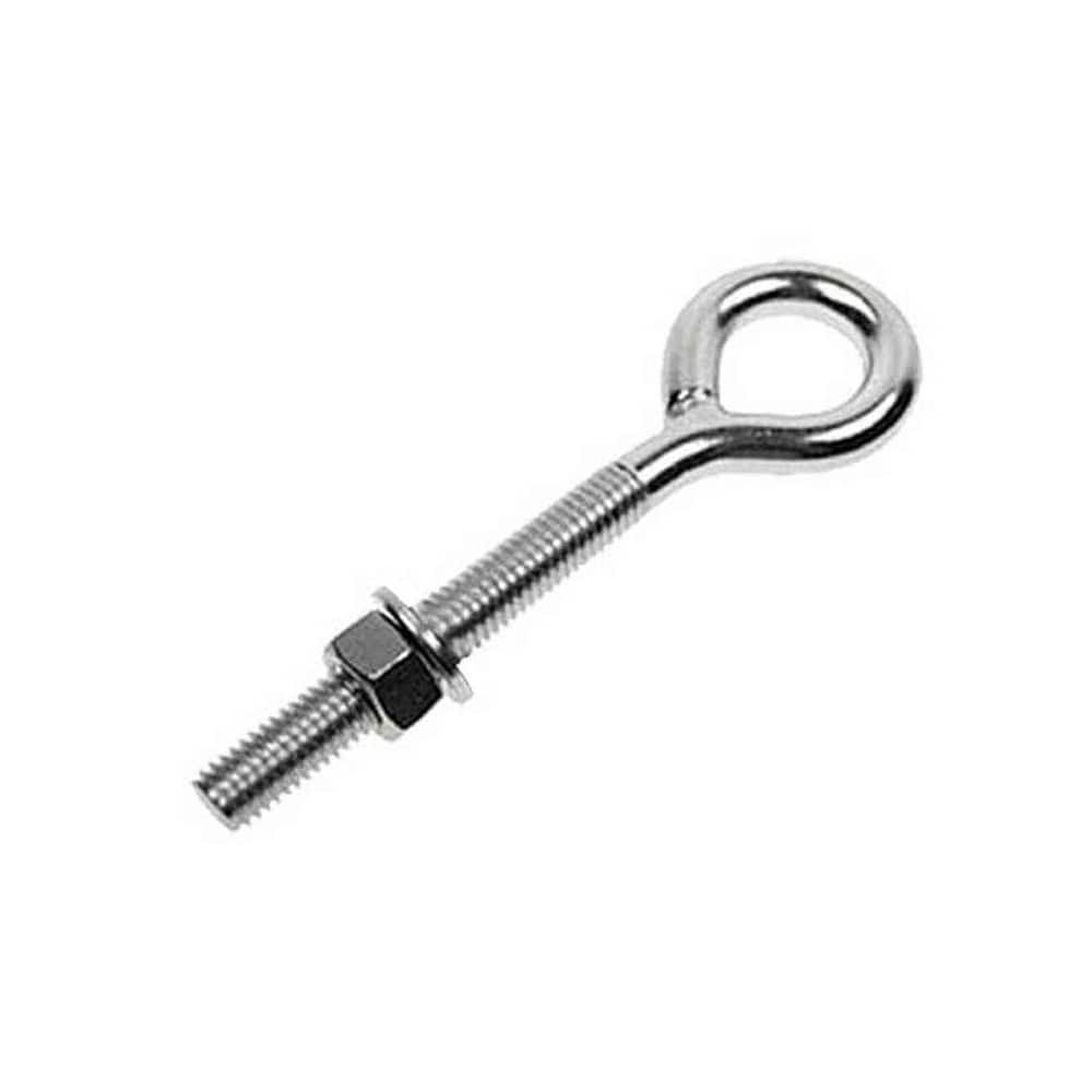 Fixed Lifting Eye Bolt: Without Shoulder, 7,200 lb Capacity, 3/4 ™ Thread, Steel Partially Threaded, 10″ Shank, 3″ Thread Length