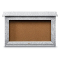 Cork Bulletin Boards; Bulletin Board Type: Enclosed Cork Bulletin Boards; Board Color: Natural Cork; Material: Recycled Plastic; Cork Over Fiberboard; Width (Inch): 18; Overall Height: 29; Overall Thickness: 5.5; Frame Material: Recycled Plastic; Overall