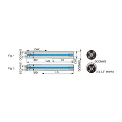 Modular Lathe Adapter/Mount: Neutral Cut, 32 Modular Connection 1.25″ Square Shank, 12.48″ OAL, Through Coolant, Series D