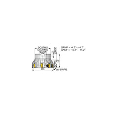 Indexable Square-Shoulder Face Mill:  TPTN12U6.00B2.00R12N,  6'' Cut Dia,  2.0000″ Arbor Hole Dia,  0.4330″ Max Cutting Depth Uses  12,  120708 Inserts,  Through Coolant,  Series  TPTN