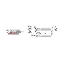 Indexable Boring Bar:  A12M-SDXXL07-D160,  16.00 mm Min Bore,  12.00 mm Shank Dia,  100.00&deg N/A Steel 150.0000″ OAL,  Screw,