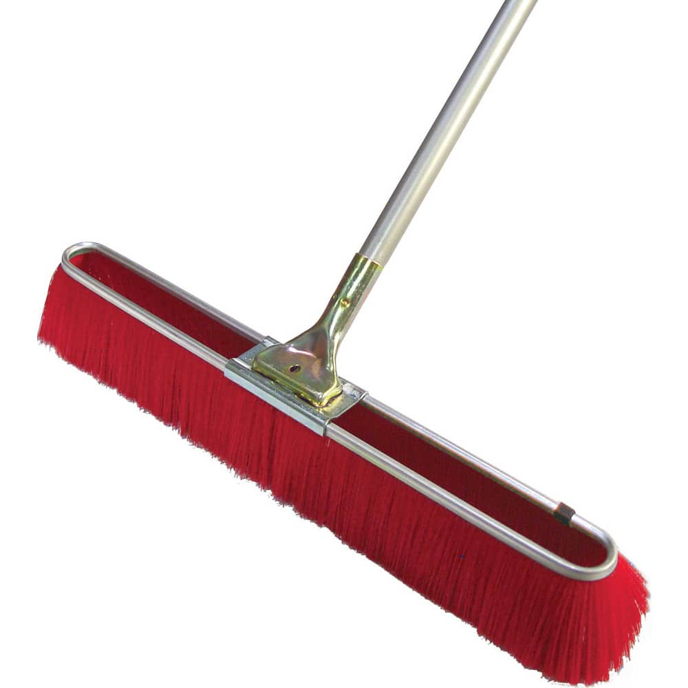 Push Broom: 24″ Wide, Polyester Bristle 3″ Bristle Length, Metal Block, Bolt-On Handle Connection, Handle Included