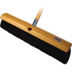 Push Broom: 18″ Wide, Horsehair Bristle 3″ Bristle Length, Wood Block, Threaded Handle Connection, Handle Included