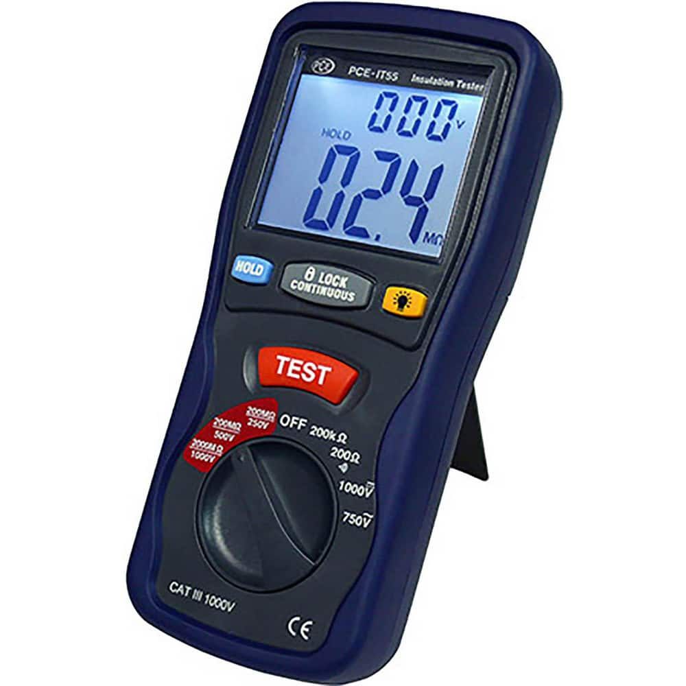 Electrical Insulation Resistance Testers & Megohmmeters; Display Type: Digital LCD; Power Supply: Battery Operated Megohmmeters; Resistance Capacity (Megohm): 2000; Maximum Test Voltage: 1000 V; Amperage: 200.0000; Overall Length: 7.90; Overall Height: 3.