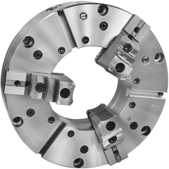 Self-Centering Manual Lathe Chuck: 3-Jaw,  20″ Dia Two-Piece Jaws, Direct Mount, 1,000 Max RPM