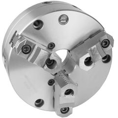 Self-Centering Manual Lathe Chuck: 3-Jaw,  8″ Dia Two-Piece Jaws, Front Mount, Adjustable, 2,500 Max RPM